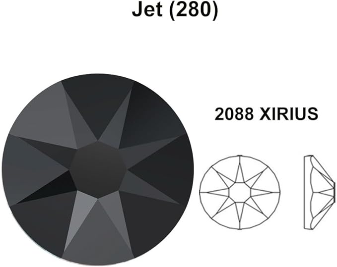 144 pcs Austrian New 2088 XIRIUS 20ss 5mm Flatback Rhinestones ss20 Black Jet (280) Made in Austria