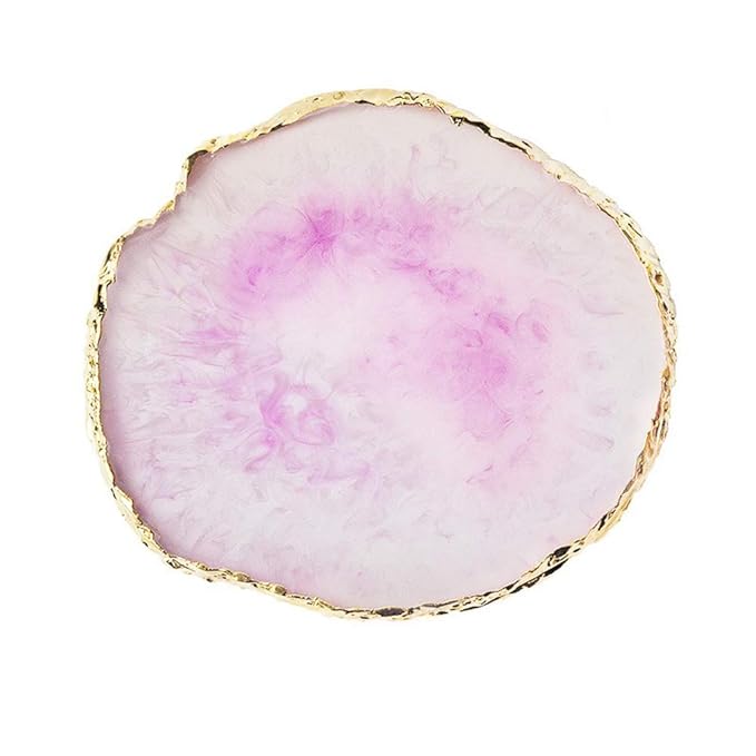 AKOAK 1 Pack Natural Resin Agate Phnom Penh Nail Glue Palette Crystal Edge Shooting Props Toning Works Display Board Tool (Light purple)