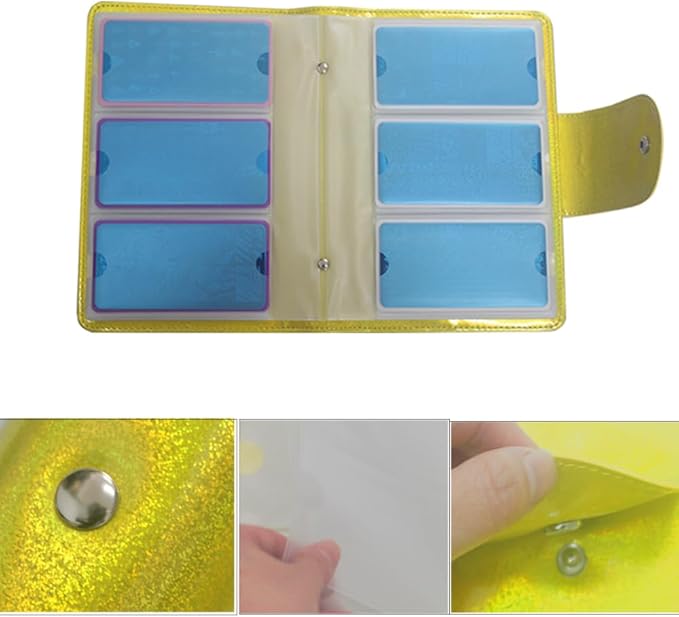 Finger Angel 60 Slots Nail Plates Holder Case Stamping Templates Organizer Retangel Nail Printing Molds Collection Manicure Tool Accessorie-6x12Cm Template Case Golden Color