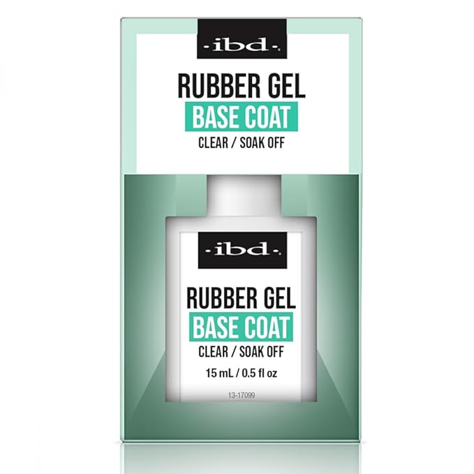 IBD Rubber Base Gel Nail Polish, Base Coat – Clear Soak-Off Builder Gel for Nails Strengthening & Breakage Prevention, 0.5 fl oz