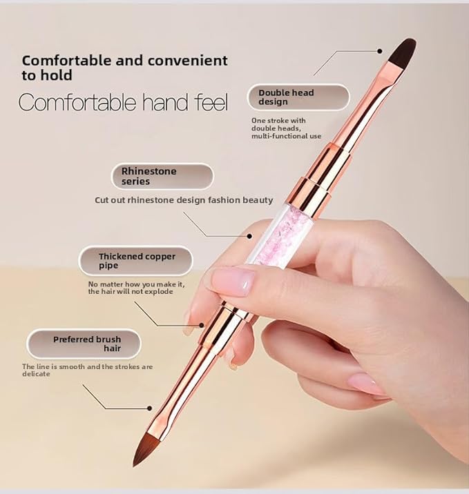 6pcs Double-Ended Nail Art Brushes Set - Professional Nail Design Tools for Acrylic & Gel Nails Gel Polish Art Nail Nail Dotting Brush Pen nail liner brush nail stamping kit