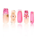 LOVFUL Short Press on Nails Rosewater Bloom | Handmade Acrylic Press ons | Reusable Fake Nails | Square Classic Regular 1.3 in | H499-M