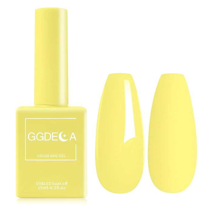 15ml Butter yellow Gel Nail Polish, Pastel Yellow Gel Polish, light Color Same Color Same Bottle, High Gloss U V Soak Off Nail, DIY Sparkle Manicure Salon
