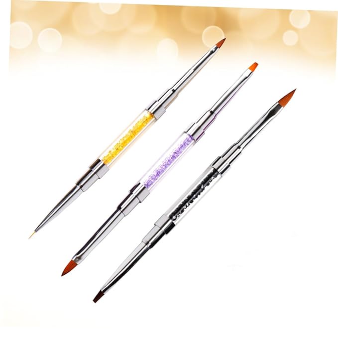 Nail Art Pen Set 3pcs Portable Nail Art Brush Long Handle Manicure Brush for Home Professional Use