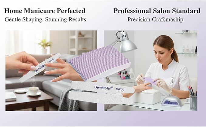 25 Pcs Thick Nail File 180/240 Grit Rhombus Shape, Emery Boards Nail File for Natural Nails and Acrylic Nails, Double Sided Boards Profesional for Home and Salon