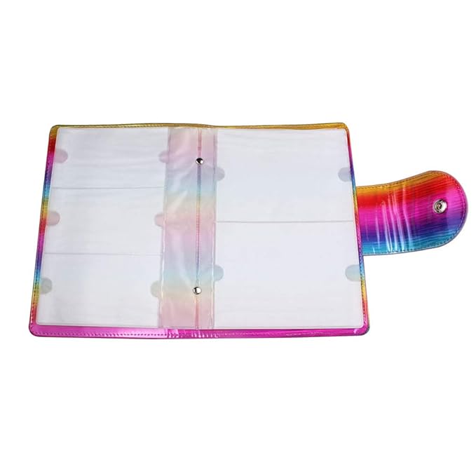 50 Slots Image Stamper Plate Collection Nail Art Stamp Plate Stamping Plates Cases Stamp Nail Template Organzier for 6.0x12.0cm and 9.5X14.5CM Nail Art Plates (Rainbow)