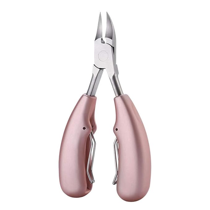 Nail Clippers for Ingrown/Thick Toenail Surgical Grade Stainless Steel Sharp Blades with Soft Ergonomic Handles for Easy Grip Best Nail Clipper & Pedicure Tool (Rose Gold)