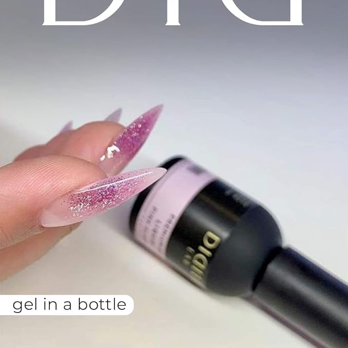 Didier Lab - Premium Gel Liquid Pink Glass - Builder Gel in a Bottle - Nail Extension for up to 5mm - Viscous - Easy Application - Suitable for Beginners - For UV Lamp – French Manicure – Pink Colour