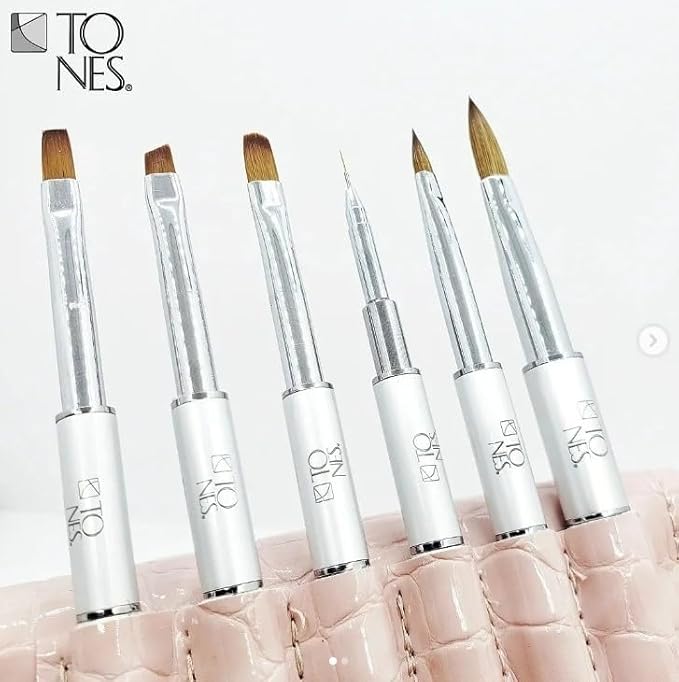 Tones Kolinsky Acrylic Nail Brush - 100% Kolinsky Sable Hair Brush for Acrylic Nails - Ultra Precise Nail Sculpting and 3D Nail Art Brush (#8)