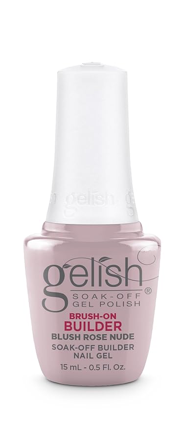 Gelish Brush-On Builder - Professional Soak-Off Gel Polish for Extensions, Overlays, Nail Art, Self-Leveling, HEMA-Free, Vegan, Long-Lasting, UV/LED Cured (Blush Rose Nude)