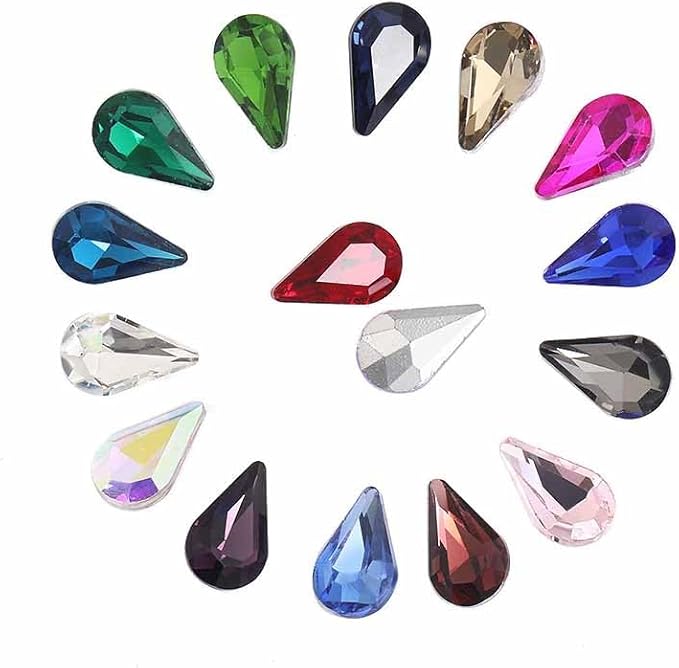 200Pcs Water Drop Nail Rhinestones Fancy Rhinestones Water Drop Nail Crystal Jewelry Making Rhinestones Suitable for DIY Crafts and Nail Art（Dark Blue）