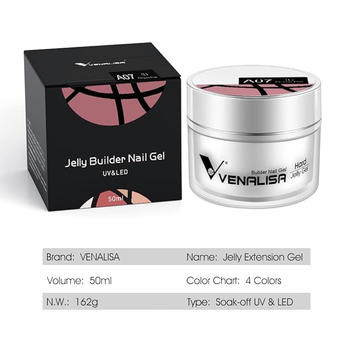 VENALISA Builder Nail Gel, 50ml Milky White Hard Gel for Nails Extension Gel Nail Polish Jelly Strengthener Gel Polygel Nail Art Manicure