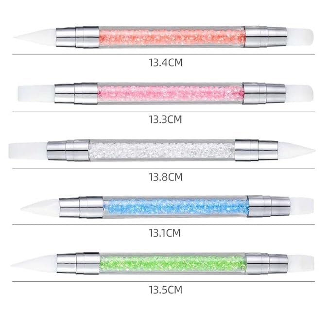 Nail Art Sculpture Pen, Dual Tip Silicone Head Brushes, Dual Tipped Nail Art Pen Brushes for DIY Manicure Tools, Orange