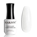 RARJSM Nude Milky White Fiber Glass Rubber Base Gel Nail Polish for Repair Broken Nails Strengthener Gel Base Coat Transparent Brush on BuildingGel in a Bottle Soak Off UV LED Curing Requires 15ml