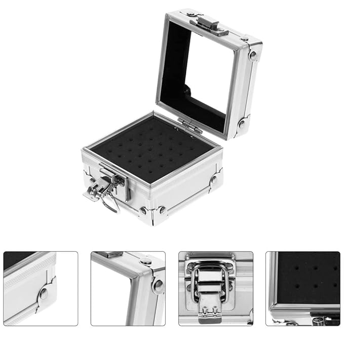 Beaupretty 2 Pieces Nail Drill Bits Holder Drill Bit Case Drill Bits Display Organizer Box Nail Polishing Heads Container Manicure Tools