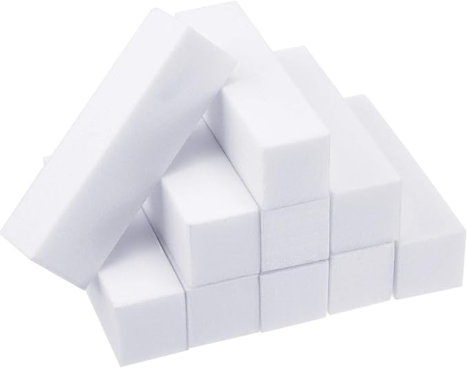 20 Pack Buffer Sanding Block Nail Buffer Block Files Grit Dense Sponge Nail Tips Tool (White)