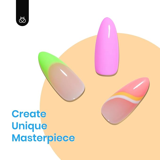Beetles Valentines Gel Nail Polish Set, Bright Rainbow Collection 6 Colors Hot Pink Blue Yellow Green, Soak Off UV LED Neon Gel Nail Polish Kit Spring Nails - Gift for Women