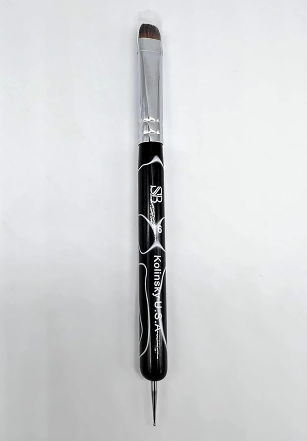 Premium Kolinsky French Brush (Size 16 with Dotting Tool, Acrylic Handle)