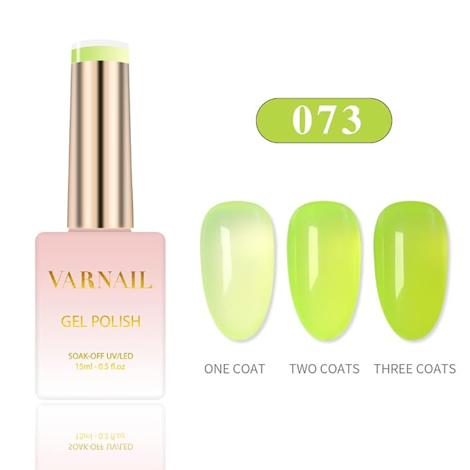 VARNAIL Jelly Land Jelly Gel Nail Polish Kit 6 Colors 15 ml, Translucent Colorful Sheer Gel Polish, Salon Quality Soak off UV Light Gel Nail Polish Set