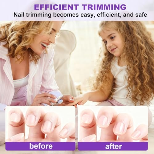 Valentines Day Gifts for Him & Her - Electric Nail Clipper for Seniors & Adults, Baby Smart Nail Clipper, 2-in-1 Automatic Nail Clipper with Light & Storage for Fingernail (White)