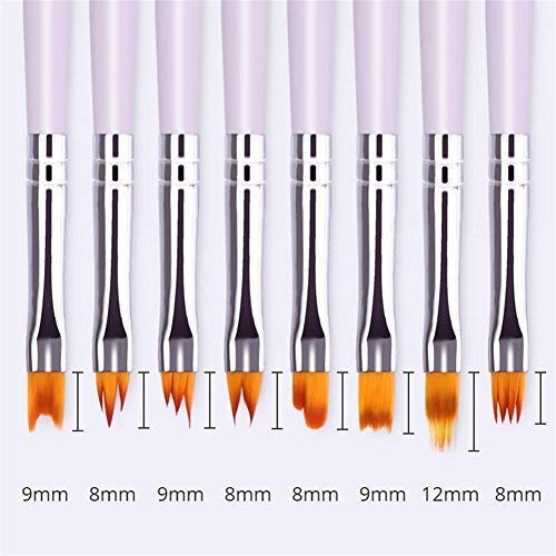 8 Pcs Premium Nail Brush Pens with Wooden Handle – UV Gel Art Gradient & Flower Design Tools for Professional Manicure, Perfect Valentine’s Gift (Purple Wood)