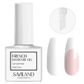 SAVILAND French Gel Nail Polish: 1PC 10 ML White Gel Polish Easy French Smile Line in 5s French Tip Nail Tool French Nails U V LED Gel French Tip Nail Art Nail Supplies for Starter Professional Gift
