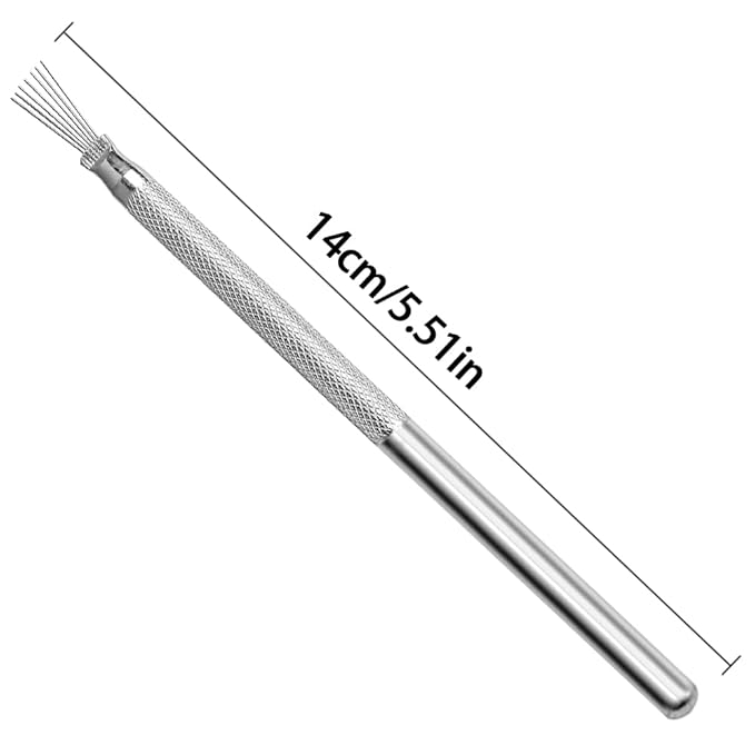 7-pin Nail Liner Nail Art Tools, Stripe Lines Nail Art Pens Stainless Steel Handle Bendable Pins Ultra-thin Line Nail Brush, Spider Gel Manicure Tools Nail Art Line Painting Tool Wire Drawing Pen,2pcs