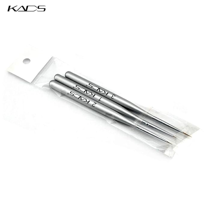 KADS 3 pcs Nail Art Brushes Set Liner Striping Brush for Strokes Details Painting, Blending, Elongated Lines