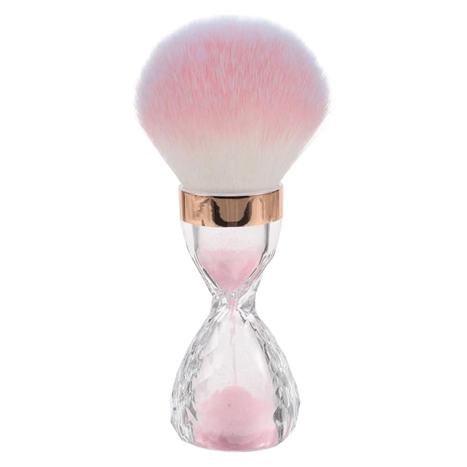 Nail Dust Brush Large Soft Bristle Cleaning Brush for Acrylic Powder Makeup and Nail Art with Hourglass Design Portable for Home and Salon Use