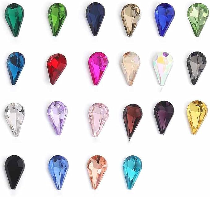 200Pcs Water Drop Nail Rhinestones Fancy Rhinestones Water Drop Nail Crystal Jewelry Making Rhinestones Suitable for DIY Crafts and Nail Art（Black）