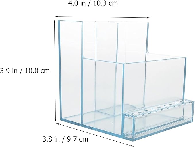 1pc Nail Polishing Machine Holder Translucent Blue Grinding Head Rack for Nail Salon and Diy Use Convenient Organizer for Art Tools Easy Access Storage Base