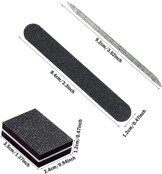 100 Set Press On Nail Tool Kit, Including 100pcs Mini Nail Buffer, 100pcs Nail File, 100pcs Nail Stick, 100pcs OPP Bag, Disposable Manicure Kit for Nail Salon Home (100Pcs-Black)