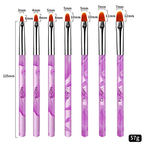 Yimart 7pcs UV Gel Nail Brush Nail Art Brush Nail Ar Pens Nail Brushes UV Gel Nail Polish Painting Drawing Brushes set Manicure Tools Set Kit