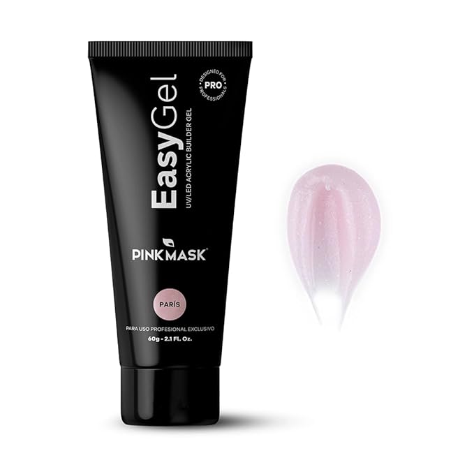 PINK MASK Easy Gel 2oz 60g-Paris, Professional Builder Enhancement Gel-Quick Nail Extension for Beginner DIY, Nail Strengthener-Long Lasting-Salon Quality-Thickening Solution
