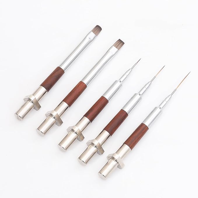 Nail Art Brushes, Metalic Nail Art Liner Brush with 4Pcs Brush Heads