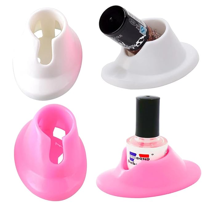 4 Pcs Soft Rubber Nail Polish Bottle Holder Anti-spill Bottle Stand Manicure Display Tools Nail Art Supplies for Nail Organizer Display