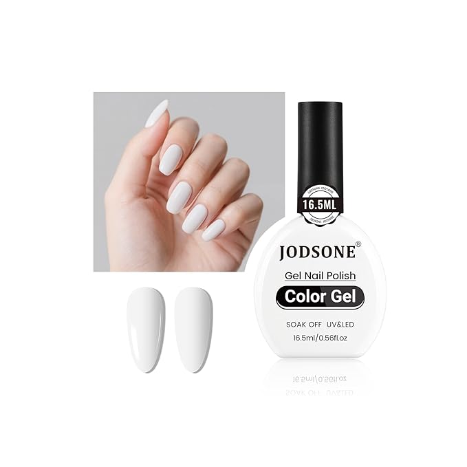 JODSONE 16.5ml Gel Nail Polish White Need U V Lamp Curing for Home Salon Nail Art DIY