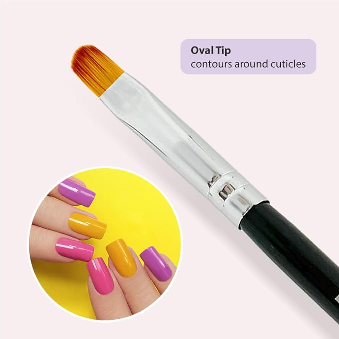 Winstonia Nail Art Brushes Set. Clean Up Brush Double Ended Tools Manicure Cuticle Cleaning Brush Nail Bed Professional Salon Result and Home Use.