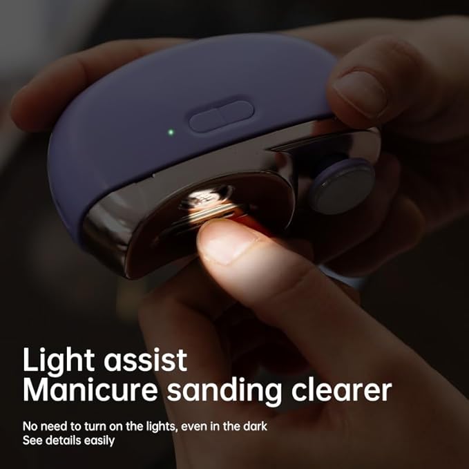 Easyclip Smart Nail Clipper - 3 in 1 Smart Electric Nail Clippers for Seniors, Baby and Adults,Polishing Clipper with LED Light,Suitable for Fingernail Toenails(Gray)
