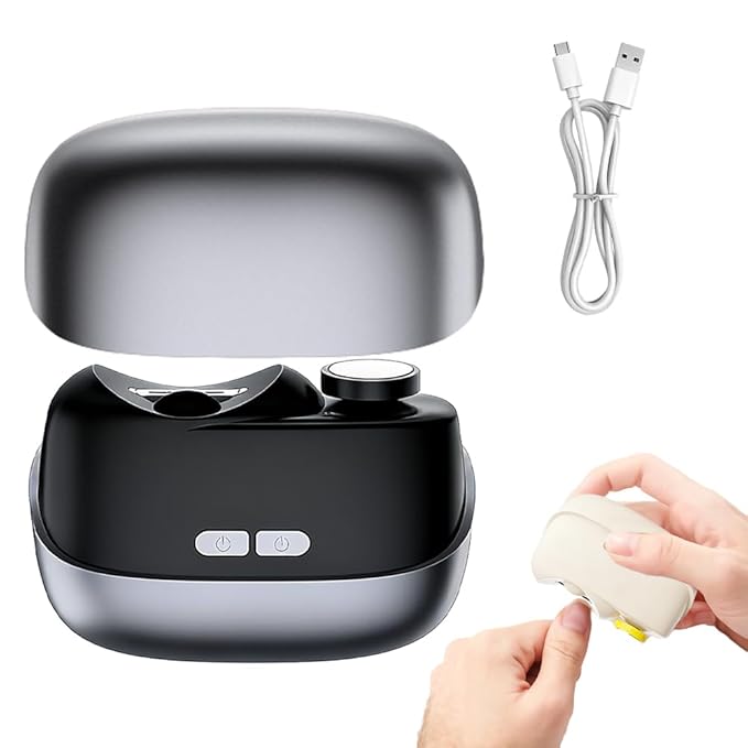 3 in 1 Electric Polishing Automatic Nail Clippers, Electric Nail Trimmer Electric Nail Clipper with Adjustable Speeds,Portable Nail Polisher for Travel (Black)