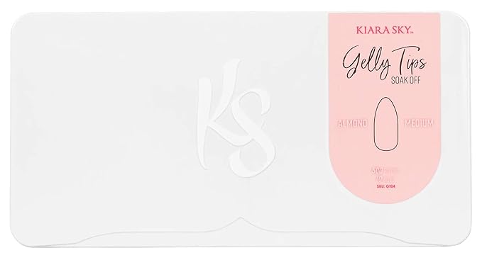 Kiara Sky Gelly Tips | Soak Off Soft Gel Nail Extensions | 500 pieces - 10 Sizes | Almond Medium
