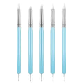 Pattern Tracing Stylus, Dual-Head Silicone & Steel Silicone Clay Sculpting Tools for Drawing, Pottery, Nail Art, and DIY Handicraft, Wood Glue, Shaper Art Tools. 5Pcs Light Blue
