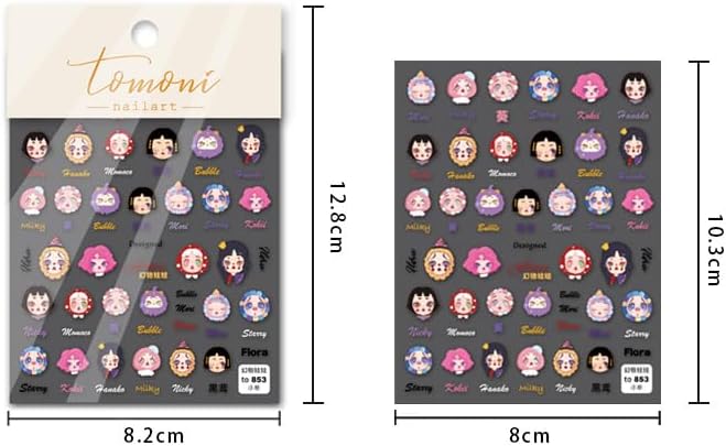 Halloween Nail Stickers 5D Embossed Cute Ghost Nails Designs Flower Nail Supplies 3D Self-Adhesive Colorful Spider Web Nail Decals Balloon Nail Art Decoration for Women Girls DIY Manicure 1 Sheet
