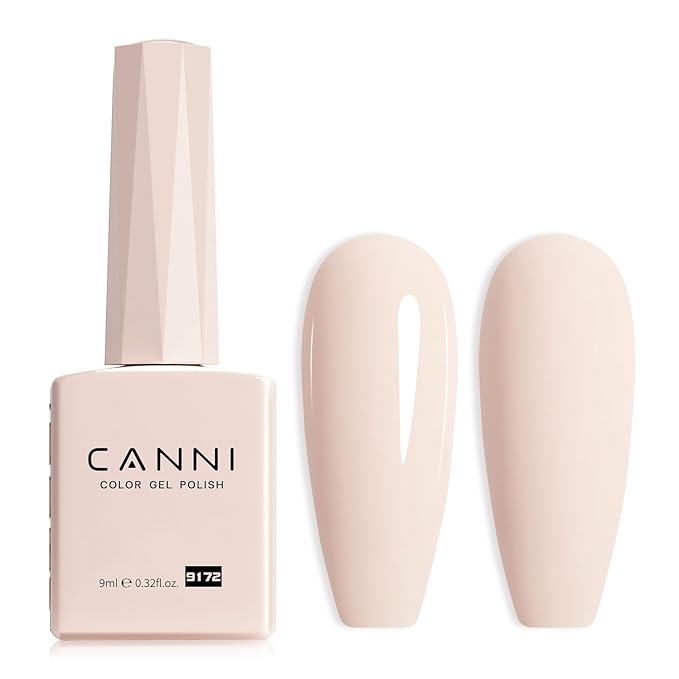 CANNI Nude Pink Gel Nail Polish, 1Pcs Pink Nude Gel Polish Light Color Soak Off U V Nail Manicure Salon DIY at Home