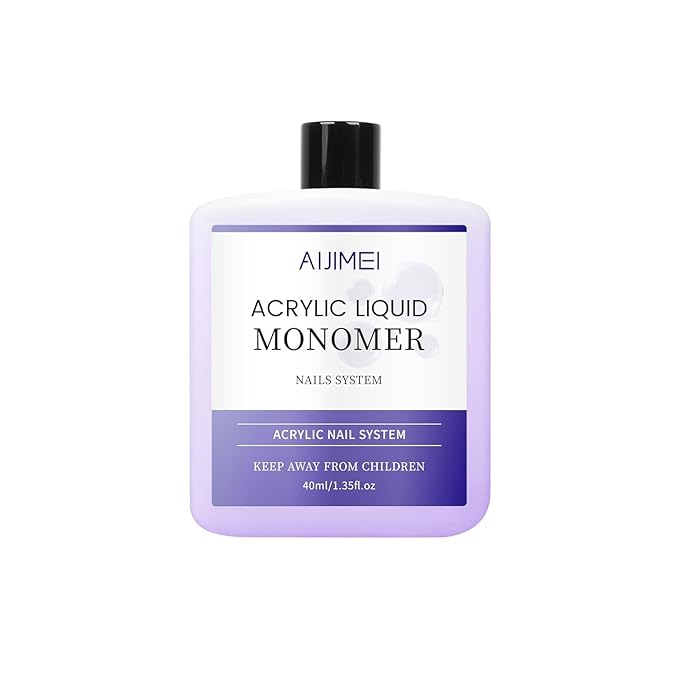 AIJIMEI Acrylic Liquid Monomer for Long Lasting 40ml Acrylic Liquid Professional Nail Art Supplies Suitable for Salon and Home 1.33Fl.oz