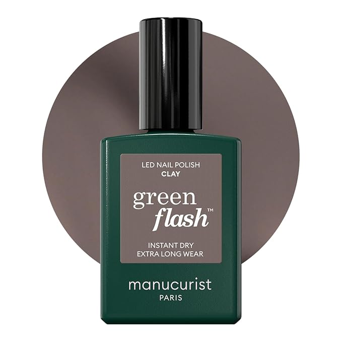 Manucurist Green Flash Gel Polish - Clay (Taupe) - UV & LED Gel Nail Polish - 12-Free, Bio-Sourced (84%) - Professional Manicure - 15 ml