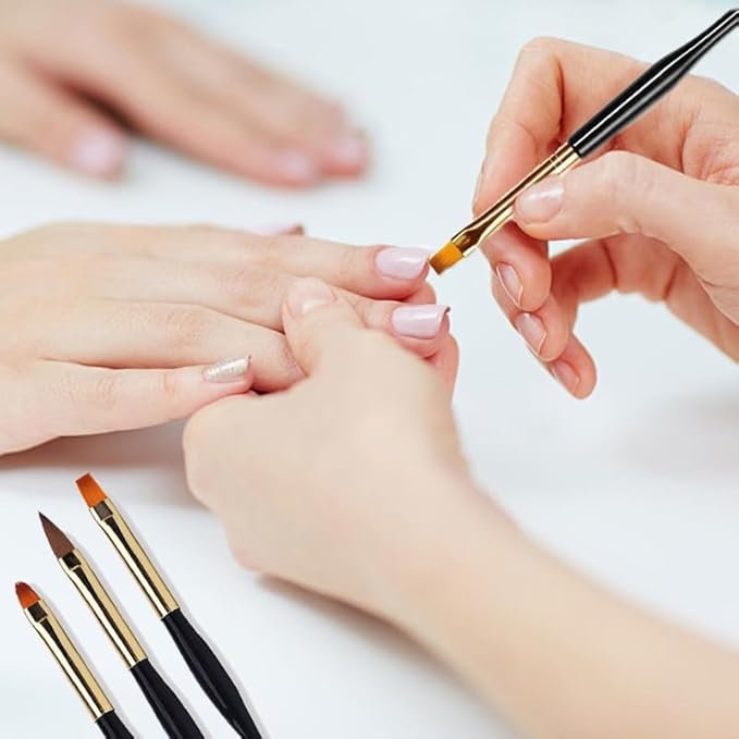 5Pcs Nail Art Tools - Resin Nail Art Palette, 1 Polygel Brush Picker Brush, 3 Nail Art Painting Brushes, Nail Polish Mixing Palette Double-Ended Pen Nail Liner Brush Nail Drawing Brushes