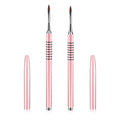 2Pcs 3D Nail Brush for Acrylic Nails Size #2#4 3D Flower Brushes Kolinsky Nail Art Brushes, Nails Design Brush Manicure Tools for Women with Non-Slip Handle, Pink