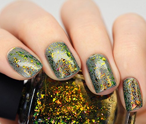 ILNP Brilliance - Pale Gold, Pinkish Bronze, Light Green Ultra Chrome Color Shifting Flakie Nail Polish
