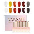 VARNAIL Jelly Gel Nail Polish Kit 6 Colors, Translucent Brown Sheer Series, Soak off U V Light Gel Nail Polish 15ml/ Bottle, Nail Art Manicure DIY Home Salon for Women Girls